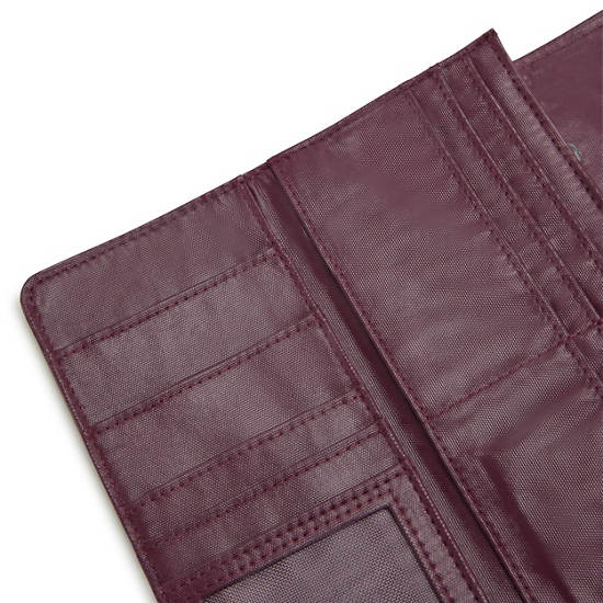 Kipling Money Land Metallic Snap Wallet Wallets Burgundy Lacquer | CA 2178RV